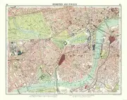 Historic Map - Brompton Pimlico London - Bartholomew 1921 - 28.92 x 23