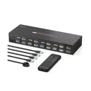 KVM Switch 2 Monitors 4 Computers 4K@60HZ HDMI KVM Switches Dual Monitor for ...