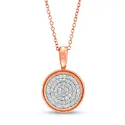 0.2 CT. T.W. Composite Natural Diamond Beaded Frame Pendant in 14K Rose Gold