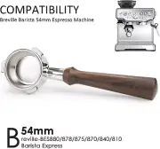 54mm Bottomless Portafilter For Breville Barista Express BES870XL, BES870BSXL