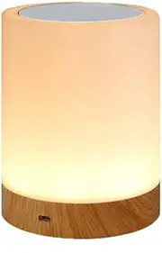 AIMALL 7-Colour RGB Touch Night Light, Dimmable Portable LED Table Lamp, USB Rechargeable Bedside Lamp with Hanging Hook for Bedroom and Living Room