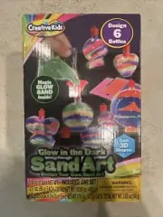 Creative Kids Glow In The Dark Sand Art Design 6 Bottles Magic Glow Sand