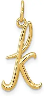 [JewelryWeb] Yellow Gold Letter K Initial Charm