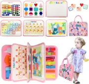 TUNJILOOL Busy Board Montessori Toy for 3+ Year Old Toddlers, Quiet Book Sens...