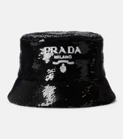 [Prada] Prada Sequined bucket hat UK 6 5/8 black