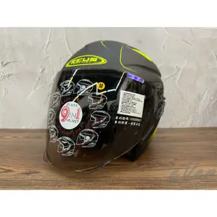 瑞獅 ZEUS 613B AJ10 消光黑黃 半罩安全帽 內襯全可拆 ZS613B