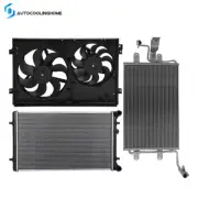 Radiator Condenser & Cooling Fan Assembly Kit For 2000 01-2006 Audi TT Quattro (for: Audi)