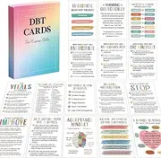 Marspark 48 Pcs DBT Flashcards - Dialectical Behavior Therapy Coping Skills Cards, Anxiety Coping Skills, Cognitive Distortions, DBT Affirmations Mental Health Counseling Card Deck Ring