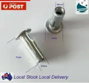 30 x M6 Zinc Plated Steel Flange Plusnut Plus Nut Rivnut Insert Nutsert Grip 7mm