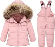 [Fumdonnie] Toddler Snowsuit Boy Baby Winter Coat Girl Snow Pants and Jackets Bib 1-2-3-4-5T