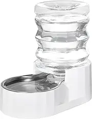 RIZZARI Automatic Pet Waterer, 100% BPA-Free, 4.6L Gravity Stainless Steel Water Dispenser, Large Capacity Water Feeder for Cats and Small and Medium-Sized Dogs (White,Small)