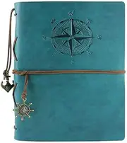 Vintage Leather Notebook Travel Journal A5 Notebook Travel Diary Journal for Men Women Students (Navy Blue)
