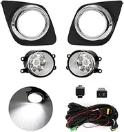 Fog Light Assemblies For Toyota For RAV4 2009 2010 2011 2012 Fog Light Daytime Running Lamp Daylight DRL Wires Switch Button Fog Lights Assembly(Led Fog Lights)