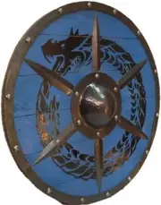 Viking Shield Hand Painted Dragon Wooden Shield Ready Medieval Shield