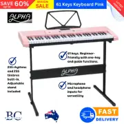 Alpha 61 Keys Lighted Electronic Piano Keyboard Kids Beginner Musical Learning