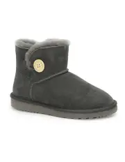 [Aus Wooli Ugg] Short Sheepskin Button Boot in Grey