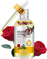 Vitamin E Oil, Rose Vitamin E Face & Body Oil for Skin, Hair, Nails, and Body for Nourishment, Dryness, Diminish Scars and Stretch Marks,2 fl.oz