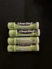 ~ 4 Tubes Sealed New Chapstick Green Apple Lip Balm .15 Oz ~