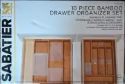 SABATIER 10pc Bamboo Drawer Organizer Set With 8 Plastic Utensil Organizers