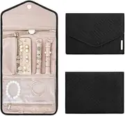 [AIMALL] Travel Jewellery Roll -Jewellery Travel Pouch Portable Case Box Organiser, Durable Nylon-Polyester Material, 9x5.9 in Closed, 17.7x5.9 in Open