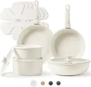 Pots and Pans Set Non Stick, 15Pcs Cookware Sets, Kitchen Set, Oven/Dishwasher/F