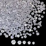 1700pcs Bicone Crystal Beads 2mm 3mm 4mm 5mm 6mm Crystal Glass Bulk Faceted Beads for Necklace Bracelet Earrings DIY Jewelry Crafts Making Supplies(Clear AB)