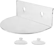 ROMISBABA 1Pc Transparent Acrylic Window Shelf with Suction Cup Wall Mounted Storage Rack for Spices Herbs and Plants Kitchen Bathroom Living No Drilling Required