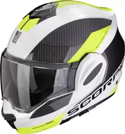 Scorpion EXO-Tech Evo Team, modular helmet , color: Black/White/Neon-Yellow , size: L
