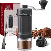 RROAD Manual Coffee Grinder Hand Coffee Grinder Stainless Steel Body with Ceramic Burr and Ergonomic Grip for Aeropress, Espresso, Pour Over, French Press, Moka pots