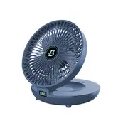 3 Speed Household Wall Hanging Fan Dual Use Rechargeable Kitchen Fan Foldable-Blue