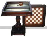 Italfama Beech Chess Table with Hand Inlaid Backgammon Board (58cm) (UK)