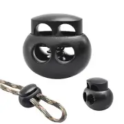 25Pcs Double Hole Cord Lock End Toggle Spring Stopper Fastener Slider Toggle End