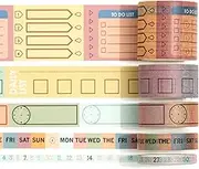 Songdao 5 Rolls Schedule Washi Tape Set Calendar Arts Adhesive Tapes Timelines Decorative Masking Tape Sets for Craft, Kids, Scrapbook, DIY, Gift Wrapping (Master of Discipline)