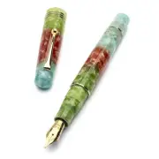 Leonardo Momento Zero Fountain Pen in Pura Vida with Gold Trim, Elastic EF