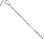 GLEAVI Stainless Steel Meat Hook Long BBQ Flipper for Heavy Meat Food Turner Hook for Picnics Restaurants Reusable Type Cooking Tool