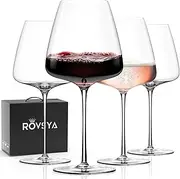 [OJA] Red Wine Glasses Set of 4, Large Burgundy Glasses 23 OZ, Hand Blown Crystal Glass Light, Clear, Best for Wine Tasting, Birthday, Christmas, Anniversary