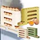 Large Capacity Auto Rolling Egg Organizer Slide Type Egg Roller Rack Fridge