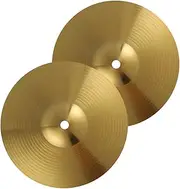 MINAOLULUS 2pcs Set Cymbals Musical Drum Crash Percussion Cymbal Jazz Splash Cymbal Brass