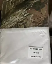 Mossy Oak Break Up Infinity TWIN Bed Skirt & Sham NIP