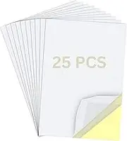 25 Sheets of A4 Clear Double-Sided Tape, Extra-Strong Adhesive with Yellow Liner for DIY, Crafts, Party Decor, and Home Decorative Tape