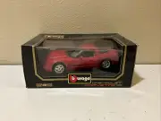 1997 Red Chevrolet Corvette - Bburago - Diamonds 1:18 Scale - Diecast Model Car