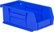 7-1/2" X 4" X 3" Plastic Stackable Storage Bin and Hanging Container (Blue)