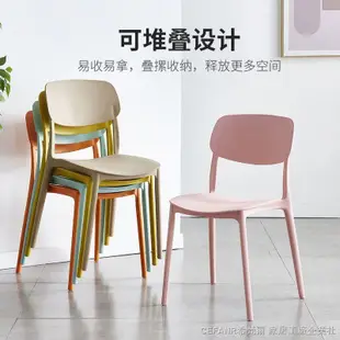 塑膠餐椅 餐廳椅子 北歐餐椅 工業風餐椅 ℡✠北歐塑料椅子加厚家用靠背現代書桌椅凳子餐廳餐桌餐椅簡約化妝椅