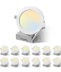 LMP 12 Pack 5CCT Ultr Thin LED Recessed Lighting 6 Inch, Selectable 2700K/3k 5k
