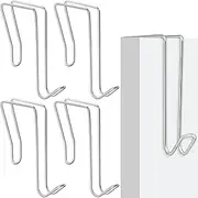 Oudain 4 Pack Wire Cubicle Hooks for Coat Wall Panel Over Cubicle Hanger Accessories for Office Partition Door Picture (Silver)