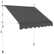 Outdoor Patio Awning Manual Retractable Arm Canopy Sunshade 200cm Anthracite