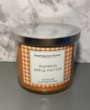 Aldi Huntington Home 3 Wick Candle Pumpkin Apple Fritter Scented 14oz Soy Blend