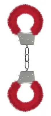 Furry Hand Cuffs Begginers Furry Cuffs Novelty Red