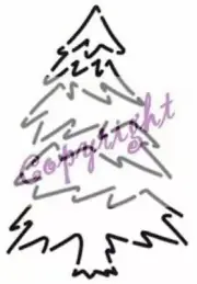 Blue Spruce Tree Stencil Template ~ EL63 continuous line