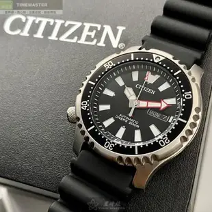 CITIZEN 星辰男錶 42mm 銀圓形精鋼錶殼 黑色潛水錶, 中三針顯示, 運動錶面款 CI00015